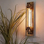 olcso Beltéri falilámpák-fali lámpatest, ipari cső alakú mennyezeti lámpa fémkerettel, fekete színben, egyetlen Edison fuvola lámpa előszobai verandaszekrénybe