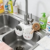 halpa Keittiövälineet ja -laitteet-2 kpl söpö kissa silikoninen hanateline tyhjennysreiällä tilaa säästävä säilytysteline sienille, siveltimille kylpyhuoneessa ja keittiön lavuaarissa, kestävä koristeellinen järjestäjä