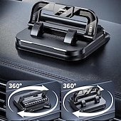 billige Lagringsstativ-2-i-1 360° roterbar biltelefonholder med parkeringsnummerplate - sammenleggbar, justerbar sklisikker base, dashbord-/nakkestøttefeste, kompatibel med de fleste kjøretøy, biltelefonholder, biltilbehør