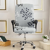 preiswerte Esszimmerstuhl-Abdeckung-Bürostuhlbezug, Hockerbezug, geometrisch bedruckter Polyester-Überzug, Stretch-Stuhlschutzbezug für Homeoffice und Wohnzimmer