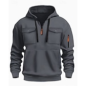 economico Felpa Tattica-Per uomo Felpa con cappuccio Felpa con cappuccio e zip Felpa con cappuccio e zip corta Nero Verde militare Blu marino Cachi Grigio chiaro Con Cappuccio Semplice Tasca Quotidiano Sport &amp; Outdoor Ferie