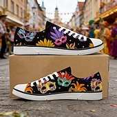 levne Pánské boty-Muži Mardi Gras Karnevalové Tématické Tenisky – Barevný potisk masky na neformální boty pro festivaly průvody a pouliční párty