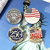 abordables 250e Anniversaire des États-Unis-Ensemble de broches commémoratives du 250e anniversaire des États-Unis 4 pcs épingle de revers patriotique du 250e anniversaire de l'indépendance américaine souvenir de badge mémorial du 4 juillet du