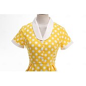 baratos Dresses-1950s Retro Vintage Rockabilly Midi Swing Dress Flare Dress Short Sleeves Polka dots Fit &amp; Flare Fancy Dress Women's Carnival Valentine's Day Casual Homecoming Retro Theme Party Adults' Dress Spring