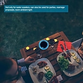 billiga Hängen och dekor till bilen-LED neon mugghållare för bil - 7 färger växlande ljusplatta USB-laddningsbar lämplig för hemmafester och lysande dekoration i fordonsinredning.