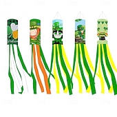 olcso Kerti zászlók, Banner-Szent Patrik-napi szélzsák zászló, ír dizájn, Szent Patrik-napi fesztivál dekoráció, színes kültéri szélzsák ünnepi ünneplésre, lóhere &amp;lóhere design.