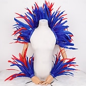 Χαμηλού Κόστους αξεσουάρ-Καθαρενικά 2026 Ρίο Καρναβάλι Σάμπα Αξεσουάρ Καρναβάλι Κόκκινο Και Κίτρινο Φτερό Στολή Σετ Μανίκι Ωμού  Καλύμματα Βραχίονα Για Μάρντι Γκρας Χορό Πάρτι Βραζιλία Φεστιβάλ Ενδυμασίας