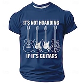preiswerte Musik- und Instrumenten-Grafik-T-Shirts-Herren Gitarre Lustiger Slang T Shirt Kurzarm T-Shirt 3D-Druck Rundhalsausschnitt Hemd Mode Täglich Täglich Straße Blau Schwarz Rote Sommer Frühling Bekleidung S M L XL XXL XXXL
