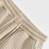 abordables Survêtements de base-Homme Sweat-shirt Ensemble Survetement Sweat à capuche gaufré Ensemble de tenues Col montant Quotidien Extérieur Sports Jacquard Cordon de serrage Boutonner Bloc de Couleur Rouge vin Tenues de Sport