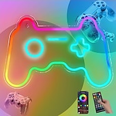abordables 123496-Lumières néon colorées, salle d'e-sport, salle de jeux, appliques murales décoratives RGB, suspensions, télécommande USB