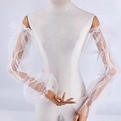cheap Gloves-Net / Terylene Knee-Length Glove Elegant / Vintage Style With Pure Color Wedding / Party Glove