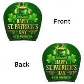 baratos Capas de Sofa-2 capas de encosto de cabeça para carro com trevo verde | compatíveis com todos os veículos, pretas &amp;Adesivo para carro com estampa de trevo verde, design plano 2D, poliéster, fácil instalação -