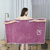 お買い得  浴室用ガジェット-プラスサイズの女性用ウェアラブルシャワースカート、厚手のコーラルフリースバスラップローブ、大人の女性用吸水性ウェアラブルタオルスカート、家庭用入浴シャワースパ用