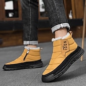 cheap Winter &amp; Snow Boots-Men's Yellow Insulated Winter Boots, Warm and Comfortable Snow Boots for Cold Weather, Ideal for Winter Hiking, Snowboarding and Outdoor Activities
