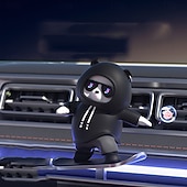 abordables Colgantes y ornamentos para coche-Adorno para tablero de automóvil con forma de oso de patineta: colgante para tablero de automóvil con dibujos de animales que presenta un elegante diseño de gafas y sudadera con capucha, adecuado para