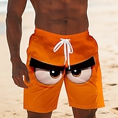  Per uomo Illusione ottica Fantasia "Cartone 3D" Grandi occhi Costumi da bagno Pantaloncini da mare Pantaloncini da Surf Misura del girovita medio Divertente Camicia hawaiana Vacanza al Mare Tasche