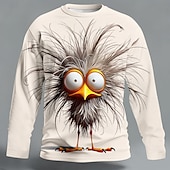 economico Magliette con stampa animale-Per uomo Animale Divertente Maglietta Manica Lunga maglietta Stampa 3D Girocollo Camicia Moda Essenziale Casuale Quotidiano Streetwear Blu Nero Giallo Estate Primavera Abbigliamento S M L XL XXL XXXL