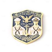  Значок к 250-летию Корпуса морской пехоты и ВМС США Военный эмблемный значок Корпуса морской пехоты и армии Броши из сплава для коллекции ветеранов и ювелирные изделия семиквинтескеннального