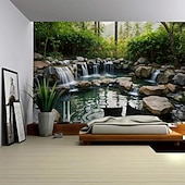 baratos Tapeçarias de Parede-tapeçaria mural com paisagem de plantas naturais, arte em tapeçaria grande, decoração de fundo fotográfico, tecido para manta, cortinas, decoração para casa, quarto e sala de estar.