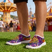 economico Scarpe da uomo-Scarpe casual slip-on con stampa di maschera per Mardi Gras da uomo - calzature festive leggere e traspiranti per sfilate di carnevale celebrazioni di strada feste a tema e uscite festive