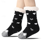 abordables refrigeración calefacción-Calcetines de cachemira ultra gruesos para mujer, calcetines de casa suaves y antideslizantes con agarre, calcetines navideños cálidos y acogedores, calcetines de invierno suaves e inherentes.