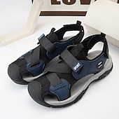 cheap Outdoor Sandals-Men's Navy Blue Sporty Sandals – Lightweight and Durable with Velcro and Adjustable Fit, Perfect for Outdoor Adventures