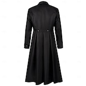 cheap Outerwear-Retro Vintage Punk &amp; Gothic Medieval Coat Tuxedo Tailcoat Long Sleeves Ebenezer Scrooge Vampire Knight Ritter Fancy Dress Men's Steampunk Halloween Performance LARP Ren Faire Adults Coat