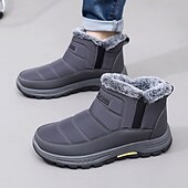 cheap Winter &amp; Snow Boots-Men's Brown Winter Boots with Fleece Lining, Insulated and Waterproof Shoes for Cold Weather, Ideal for Hiking, Outdoor Adventures and Winter Activities