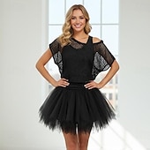 economico Fondi-Costume di fantasia Gonna in tulle Gonna tutù Anni 1950 Anni '80 Stratificato Gonfio Adulti Per donna Halloween Carnevale Feste Performance Danza Balletto Vestirsi