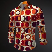 tanie Najfatalniejszy-Retro / vintage 1970 Koszula Koszulka Aloha Hipisowskie Geometryczny Etnické Strój na bal maskowy Męskie Bal maskowy Impreza Dzienne zużycie Parada równości Dla dorosłych Koszula