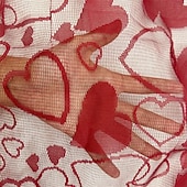 cheap Placemats &amp; Coasters &amp; Trivets-Valentine's Day Heart Lace Table Runner and Placemat Set, Red Cupid Design, Perfect for Weddings, Romantic Dining, Festive Decor, Ideal for Valentine's Day Home and Table Decorations