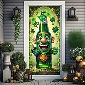 Χαμηλού Κόστους Γκαράζ &amp; Πινακίδες Πόρτας-Ημέρα St. Patrick Αφίσες Κάλυμμα πόρτας Πανό εξωτερικού χώρου Πράσινο καπέλο Τριφύλλι χαριτωμένο στυλ 3D Πάρτι Κοιτώνας Δωμάτιο Εφήβων Κοιτώνας Κολλεγίου Υπνοδωμάτιο Guys Man Cave Frat Φόντα λήψης