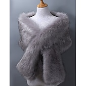 preiswerte Pelzschals-Kunstpelz-Umhänge Damenumhang Elegant Vintage Ärmellos Kunstpelz Hochzeit Schals Mit Unifarbe Für Party Herbst