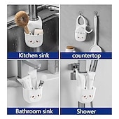 halpa Keittiövälineet ja -laitteet-2 kpl söpö kissa silikoninen hanateline tyhjennysreiällä tilaa säästävä säilytysteline sienille, siveltimille kylpyhuoneessa ja keittiön lavuaarissa, kestävä koristeellinen järjestäjä