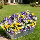 voordelige Kunstbloemen-9 bundels driekleurige kunstbloemen in retrostijl, geschikt als bloemversiering voor binnenplaats, balkon, binnen- en buitenbeplanting, bruiloftsdecoratie, feestartikelen en huisdecoratie.