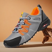 billiga Vardagssneakers-Herrskor i grå och orange, lätta löpar- och friluftsskor, perfekta för fitness, löpning och vardagskläder, bekväma och snygga skor