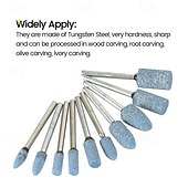 cheap Hand Tools-10 Pack 1/8 Shank Abrasive Mounted Stone Grinding Bits Sanding Drill Bit for Rotary Tool Flap Wheel for Grinding Polishing Deburring Ferrous Metal