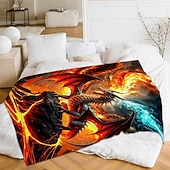 cheap Blankets &amp; Throws-Blanket Fleece Throw Blanket for Couch Dragon Gift Classic 3D Fantasy Sofa Bed Decorative Warm Blanket Home Decor