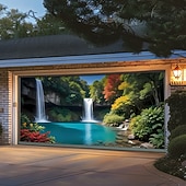 abordables Bannières de Garage et de Porte-tapisserie Couverture de porte de garage Grande suspension Cascade 森林 3D Soirée Outdoor Arrière-plans de prise de vue Porte d'Entrée Décoration d'intérieur