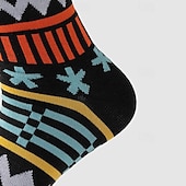 levne pánské ponožky-Pánské 5 párů Ponožky Koşu Çorapları Ponožky pro běžné nošení Vodní modrá Černá Barva Geometrický Venkovní Dovolená Denní nošení Střední Jaro Podzim Módní Šik ven