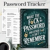 cheap Home Supplies-Spiral Password Notebook - Secure Password Organizer with Lock Design, for Home Office, Internet, Computer, Scrapbooking - Password Keeper Journal with Spiral Binding - Ideal for Passwords, Login