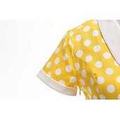 baratos Dresses-1950s Retro Vintage Rockabilly Midi Swing Dress Flare Dress Short Sleeves Polka dots Fit &amp; Flare Fancy Dress Women's Carnival Valentine's Day Casual Homecoming Retro Theme Party Adults' Dress Spring