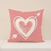 cheap Throw Pillows,Inserts &amp; Covers-Valentine's Day Heart Pillow Cover, Durable and Breathable Cushion, Comfortable for Sofa, Living Room, Perfect for Creating a Cozy and Romantic Holiday Atmosphere in Your Home Decor