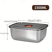 billiga Köksförvaring-6-delade 50.72oz rostfria matförvaringsbehållare, lunchlådor för kylskåp och frys, hållbart köksförvaringsset