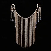 olcso Tánckiegészítők-Samba Kiegészítők Pompás Ezüst Hangzású Teljes Arc Lánc Maszk - Csillogó Bojt Fátyol Mardi Gras Rave Partin Teljesítmény Jelmez