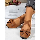 tanie Buty na płaskim obcasie damskie-Damskie Codzienny Niski obcas Okrągły palec u nogi Codzienny Sztuczny zamsz Mokasyny Migdałowy Czarny Niebieski