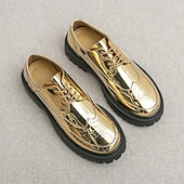 preiswerte Brogue-Schuhe-Goldene Brogue-Schnürschuhe für Herren – Premium-Qualität mit markanter Sohle, perfekt für formelle Anlässe, Partys und stilvolle Freizeitkleidung