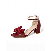 cheap Women-Women's Purple Bow Detail Block Heels, Elegant Footwear for Resort Evenings and Formal Gatherings