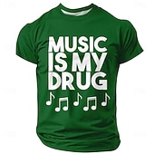  Voor heren Muziek Grappig jargon T-shirt Korte mouw T-shirt 3D-afdrukken Strakke ronde hals Overhemd Modieus Dagelijks Dagelijks Straat blauw Zwart Rood Zomer Lente Kleding S M L XL XXL XXXL