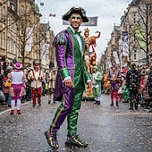 זול נעלי גברים-סניקרס ספורטיביות צבעוניות לגברים לחג המולד נעליים קלות עם ספיגת זעזועים לאירועי קרנבל מצעדים הליכה חיצונית טיולים וספורט יומיומי